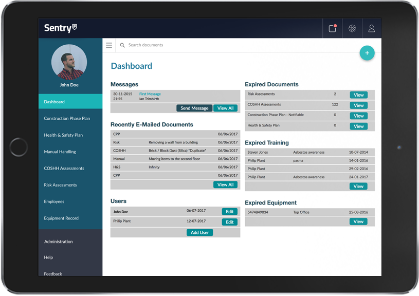 Sentry Dashboard I Pad